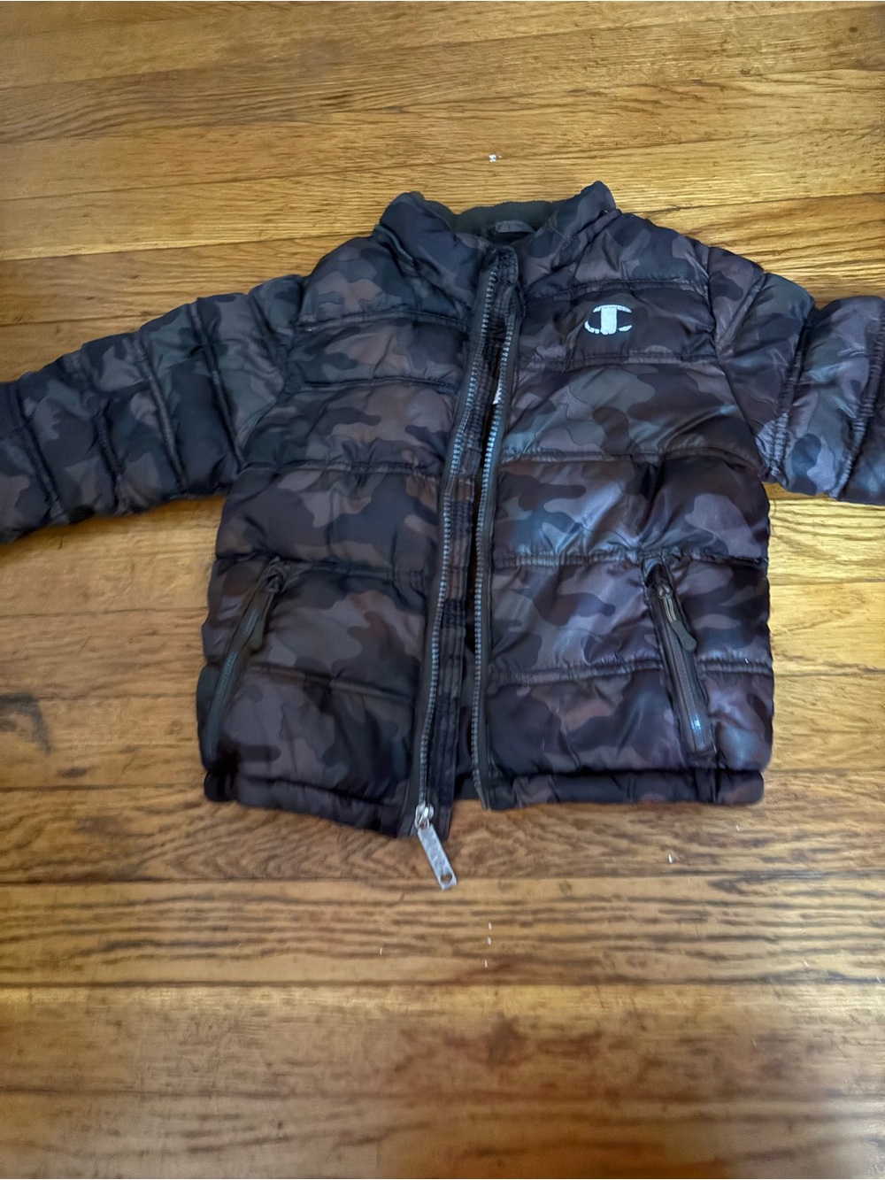 Champion Kids' Camouflage Puffer Jacket - Black & Brown